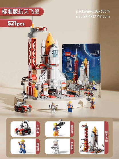 New Boys' Puzzle Assembly Space Shuttle Toy Children's Launch Center Model Rocket Building Blocks