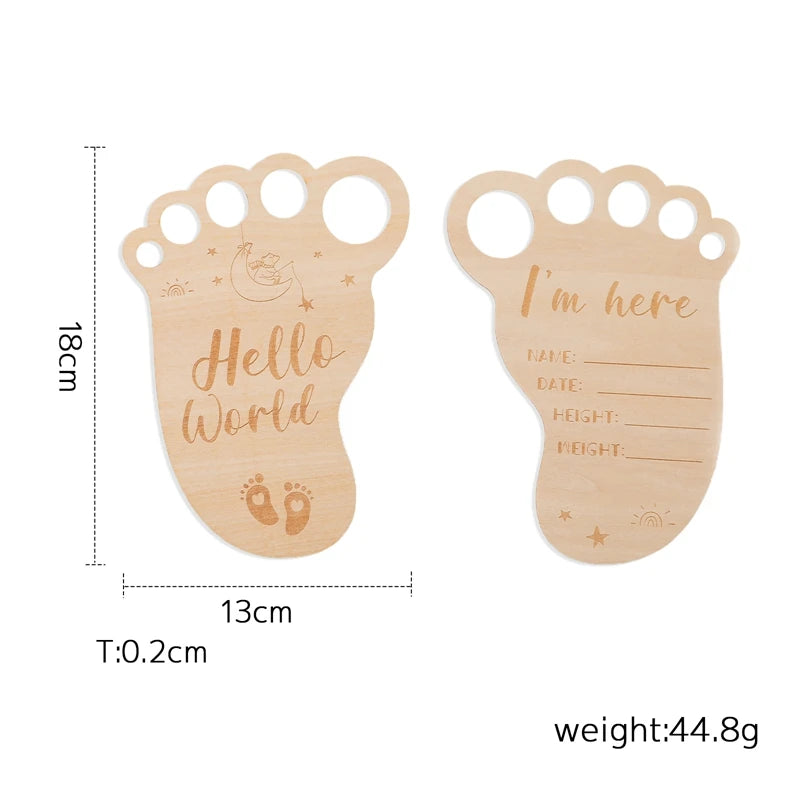 2Pcs Baby Wooden Balloon Milestone Cards Photography Accessories Baby Photography Shooting Props For Newborn Birthing Gifts