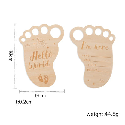 2Pcs Baby Wooden Balloon Milestone Cards Photography Accessories Baby Photography Shooting Props For Newborn Birthing Gifts