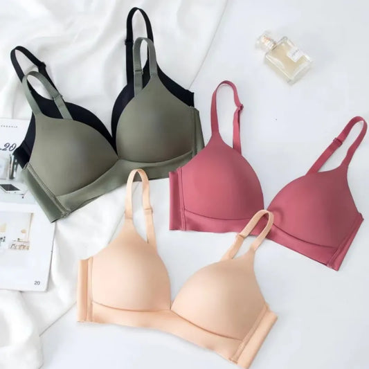 Shop Japanese Seamless Wireless Comfort Bralette - Glossy 3/4 Cup Lingerie