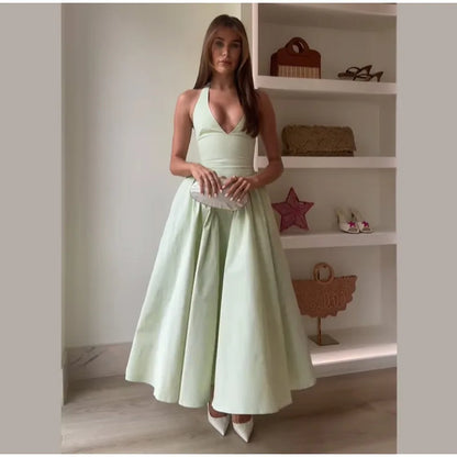 Fashion Solid Long Denim Vestidos Women Sleeveless OffShoulder Lace Up Backless Square Neck Jeans Dresses 2025 Chic Street Wear