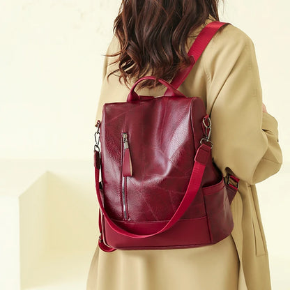 Shop Women's Designer Leather Backpack - High Quality, Fashionable, Large Capacity, Antitheft