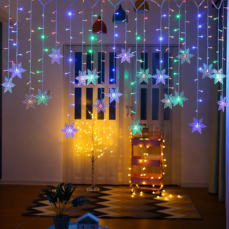 Shop Snowflake LED Curtain Lights - 8 Modes, EU Plug