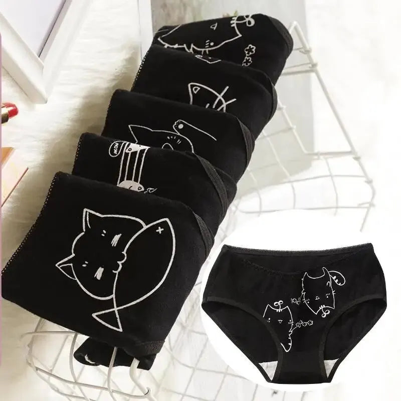 Shop 5-Pack Cotton Cartoon Panties - Women's Soft & Sexy Lingerie (M-XL)