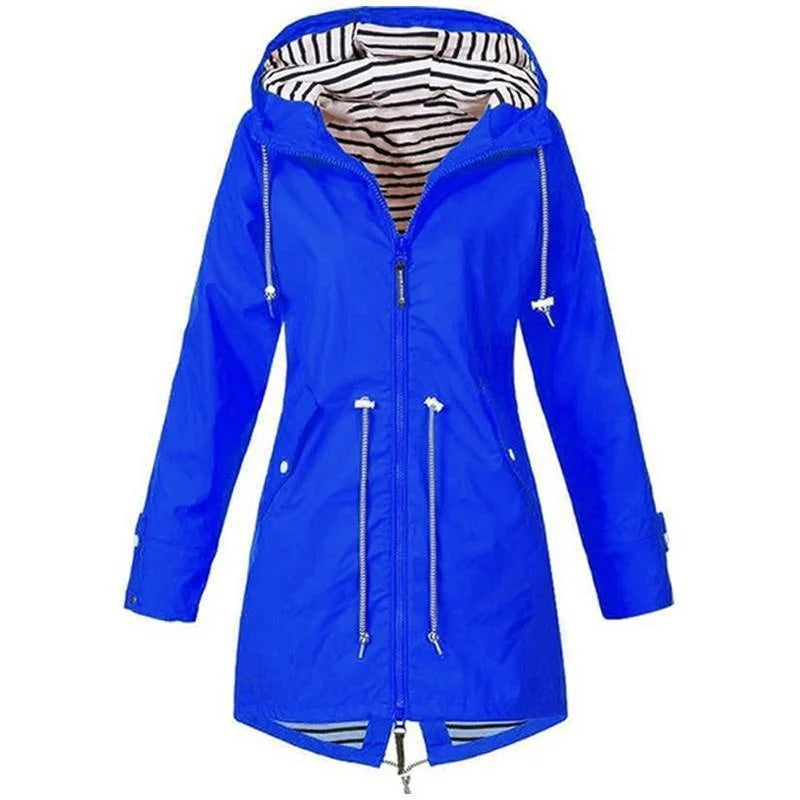 Shop Women's Waterproof Lightweight Trench Coat - Casual Outdoor Jacket with Drawstring