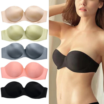 Shop Front Closure Push Up Bra - Invisible, Strapless, Seamless Lingerie for Women