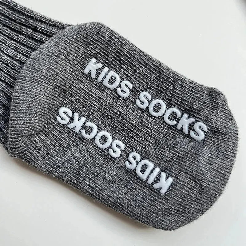 Soft Stripe Toddler Socks - 3 Pairs with Rubber Grips for Kids 0-3 years