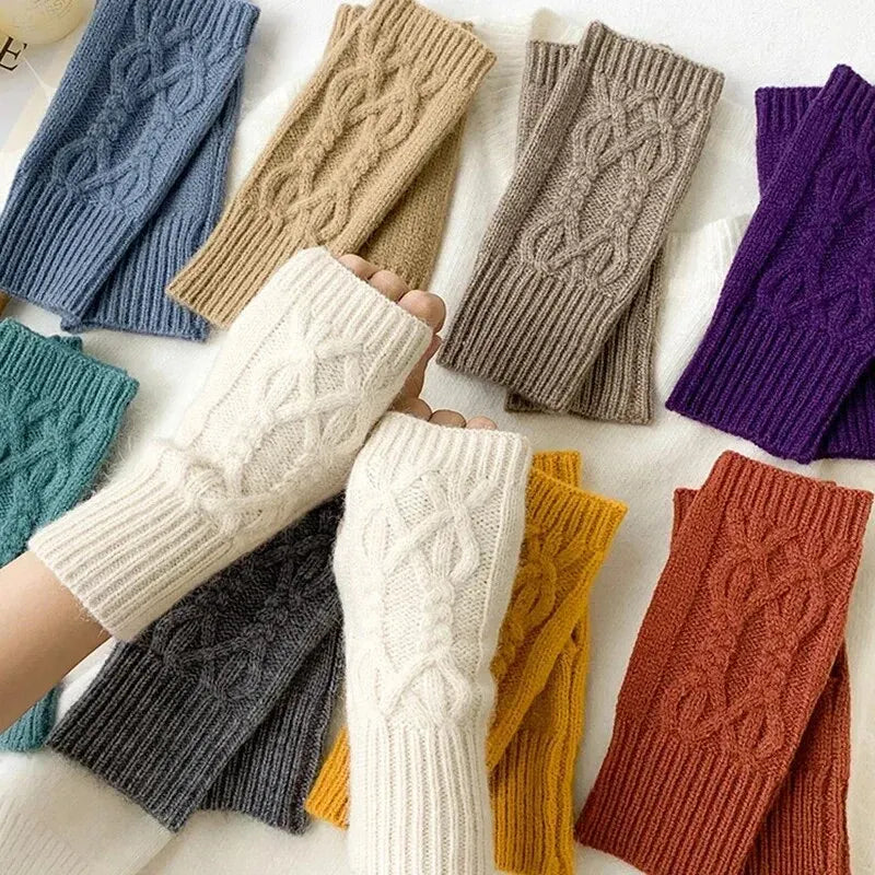 Unisex Soft Knitted Half-Finger Mittens