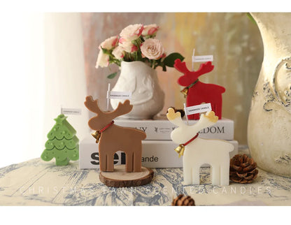 Christmas Candles Scented Deer Candles Home Decoration Merry Christmas Scented Candles Giving Festival Gift For Home New Year