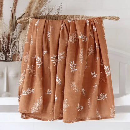 Bamboo Swaddle Blanket Baby Blankets Newborn Muslin Blanket Organic Cotton Soft New Born Wrap 5 Petal Flower for Spring
