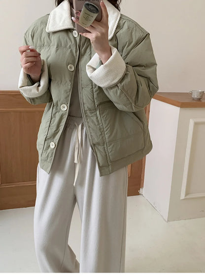 2024 new short Korean style women's winter loose cotton coat thickened small fragrant cotton coat trendy fashion jacket
