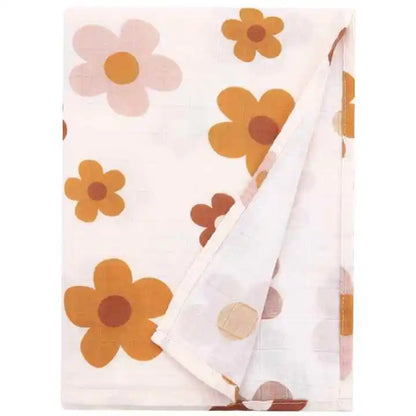 Bamboo Swaddle Blanket Baby Blankets Newborn Muslin Blanket Organic Cotton Soft New Born Wrap 5 Petal Flower for Spring