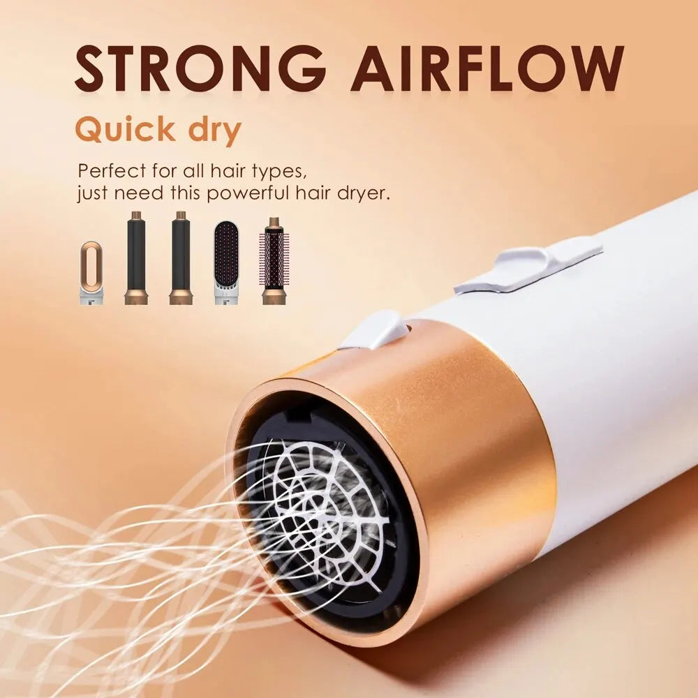 Shop 5-in-1 Quiet Air Hair Styler: Curl, Straighten, Dry with 1000W Power