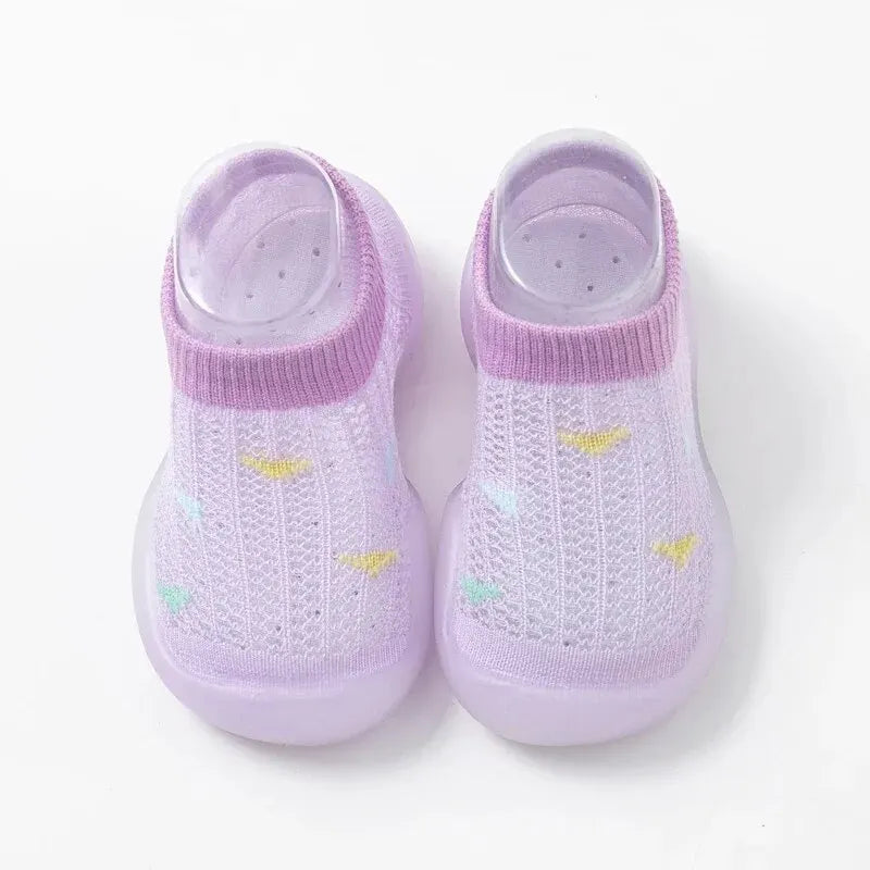 Children's Walking Shoes Baby Floor Shoes Baby Socks Shoes Non Slip Indoor Soft Sole Mesh Surface Thin Sandals One Foot Pedal
