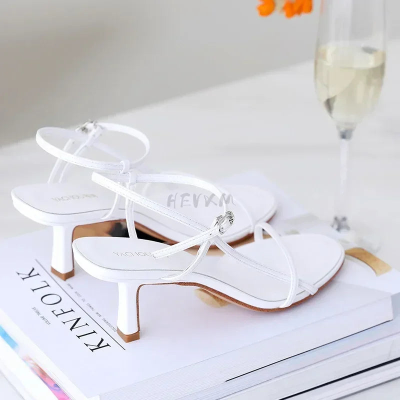 Women’s Leather Low-Heeled Sandals