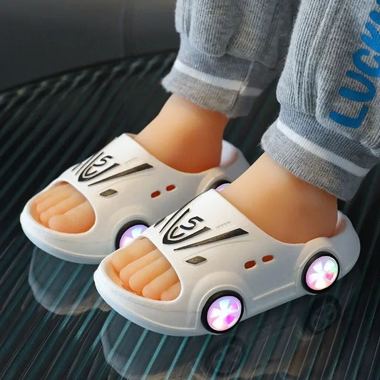 Cartoon Car LED Anti-Slip Slippers