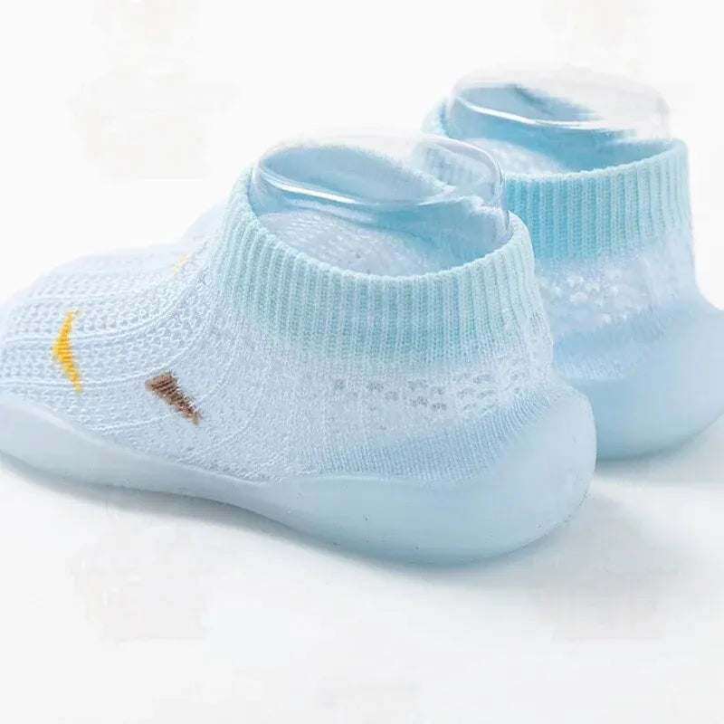 Children's Walking Shoes Baby Floor Shoes Baby Socks Shoes Non Slip Indoor Soft Sole Mesh Surface Thin Sandals One Foot Pedal
