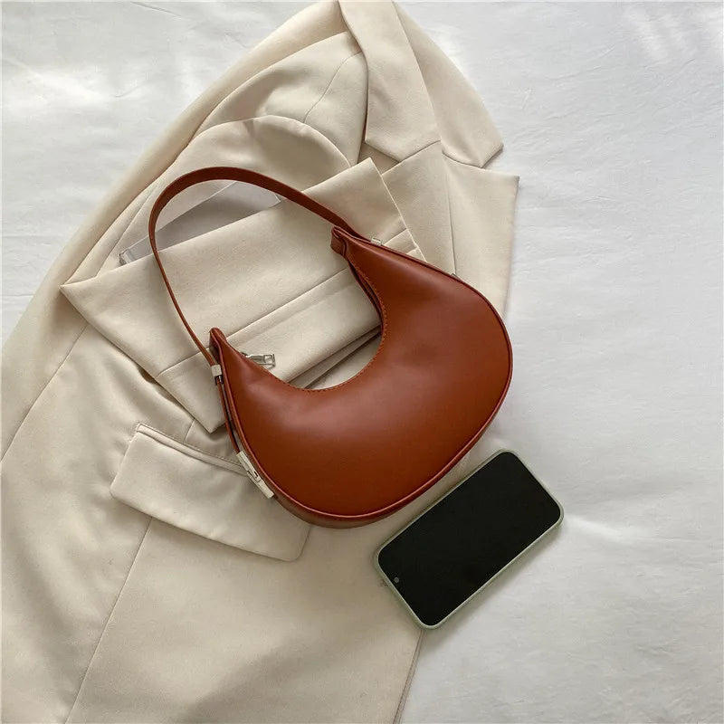 Shop Chic PU Leather Hobo Shoulder Bag - Women's Clutch & Travel Tote