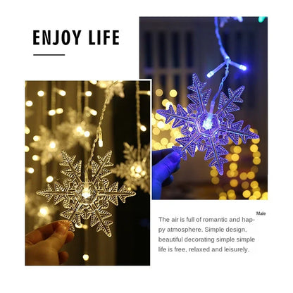 Shop 3.5M LED Snowflake Curtain Lights - Waterproof Holiday Decor