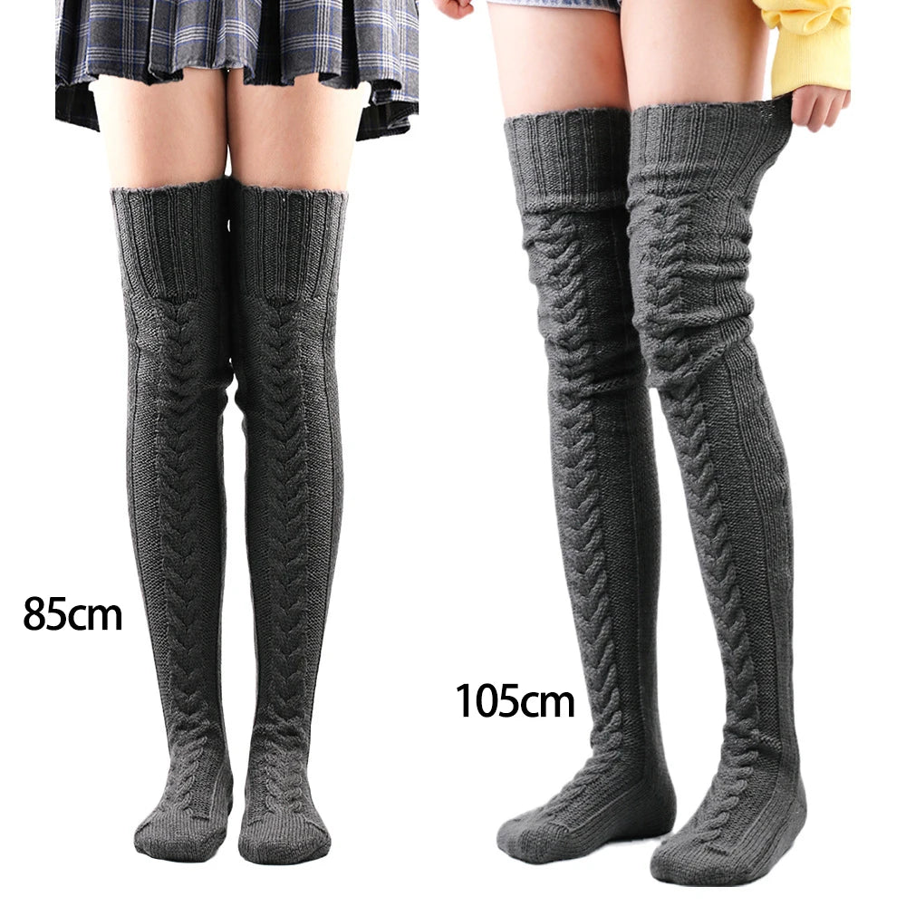 Wool Thigh-High Socks for Women - Cozy Foot Warmers