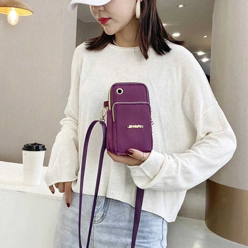 Shop Stylish Crossbody Phone Bag for Women - 3-Layer Wallet with Headphone Port