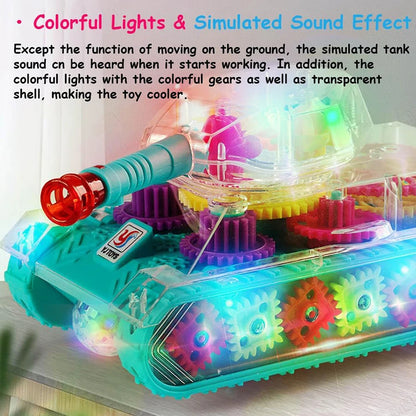 Light Up Transparent Gears Police Car Toy for Kids Bump and Go Toy Car for Boys Girl Educational Baby Toys Car Music LED Effects