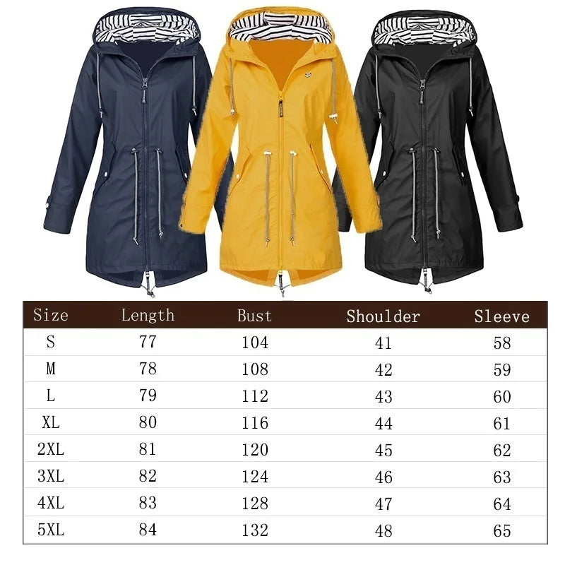 Shop Women's Waterproof Lightweight Trench Coat - Casual Outdoor Jacket with Drawstring