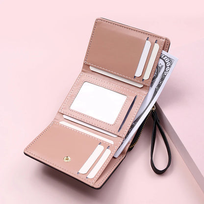 Shop Women's Tri-Fold Wallet - Minimalist Embroidered Love Design