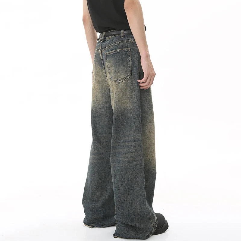 Shop Men's Vintage Wide Leg Denim Jeans - Distressed Casual Trousers