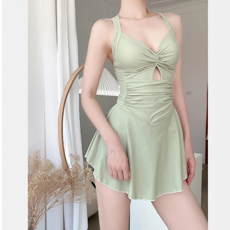 Shop Women's Cute High-Waist One-Piece Swimsuit