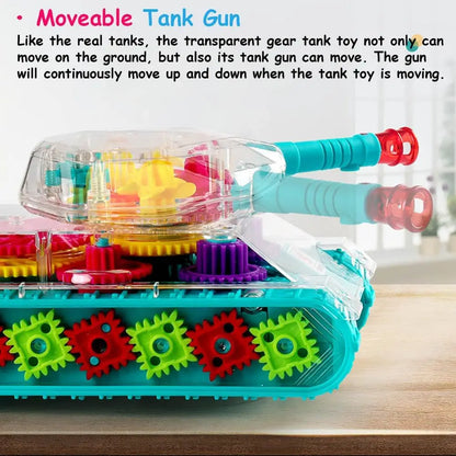 Light Up Transparent Gears Police Car Toy for Kids Bump and Go Toy Car for Boys Girl Educational Baby Toys Car Music LED Effects