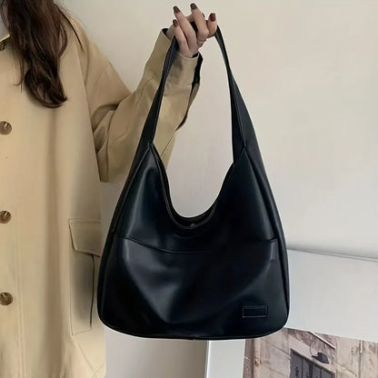 Shop Women's PU Leather Hobo Bag - Stylish, Spacious Shoulder Handbag for School & Work