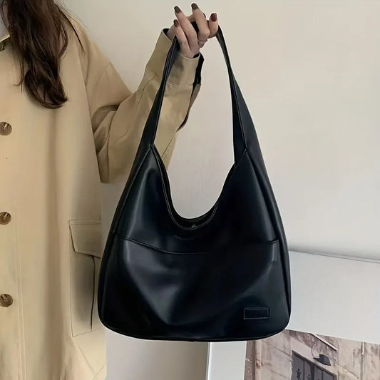 Shop Women's PU Leather Hobo Bag - Stylish, Spacious Shoulder Handbag for School & Work