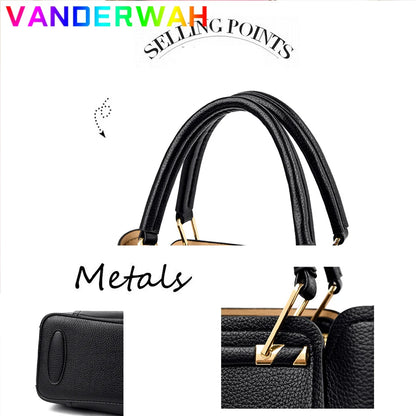 Shop Soft Leather Designer Handbags - 3-Layer Shoulder & Crossbody Tote