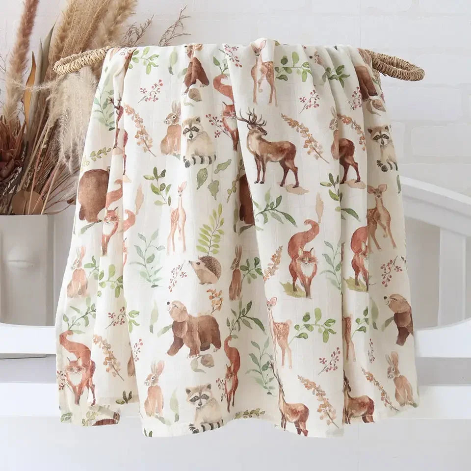Bamboo Swaddle Blanket Baby Blankets Newborn Muslin Blanket Organic Cotton Soft New Born Wrap 5 Petal Flower for Spring
