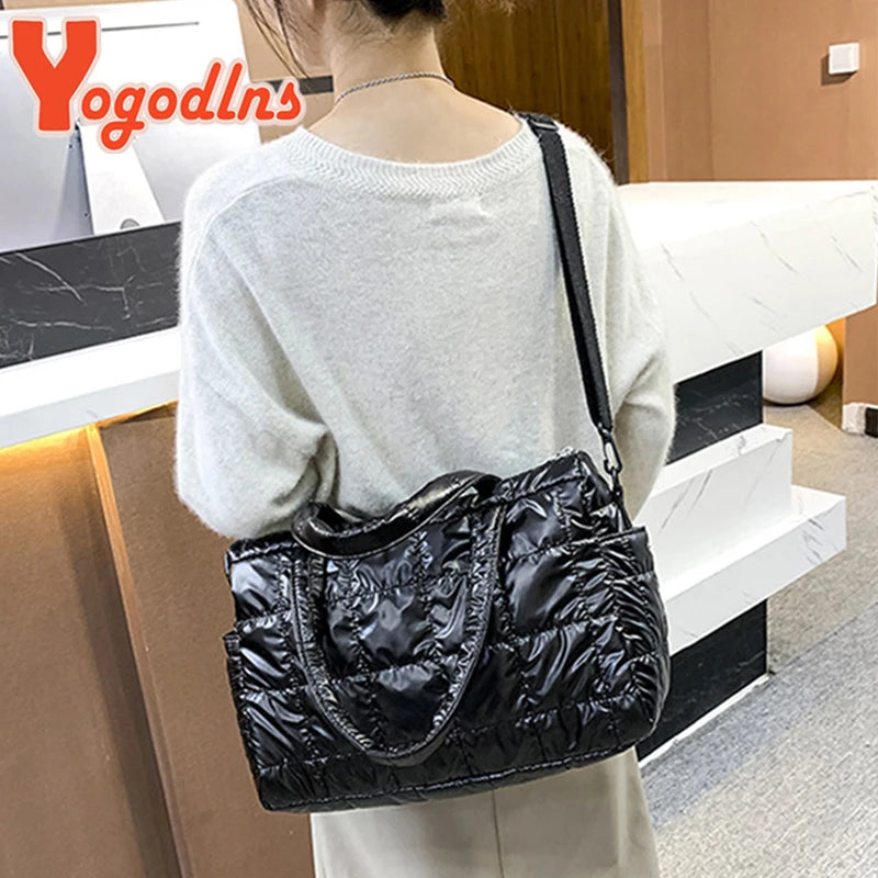 Shop Luxury Padded Cotton Shoulder Bag - Spacious, Waterproof, Travel-Ready Crossbody Purse