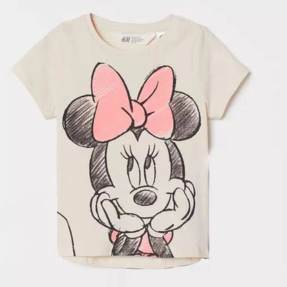 Shop Cute Minnie Print Tee for Girls - Casual Loose Fit Summer Top