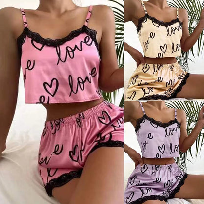 Shop 2-Piece Women's Pajama Shorts Set - Sexy Print Sleepwear