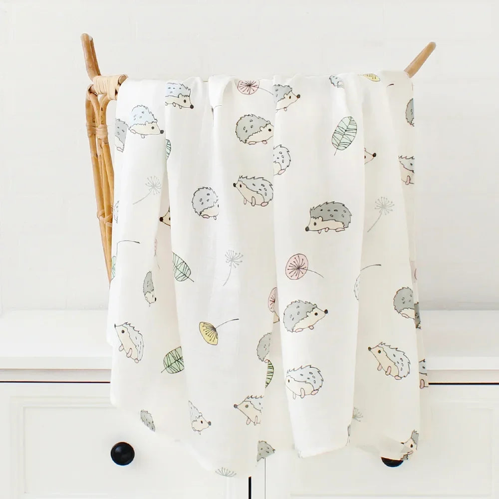 Bamboo Swaddle Blanket Baby Blankets Newborn Muslin Blanket Organic Cotton Soft New Born Wrap 5 Petal Flower for Spring