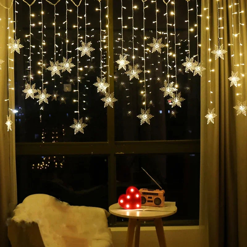 Shop Snowflake LED Curtain Lights - 8 Modes, EU Plug