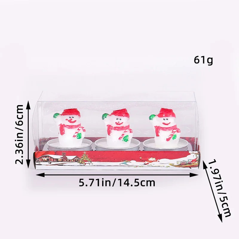 3pc/set Christmas Scented Candle Navidad New Year Gifts Old Man Tree Snowman Christmas Candle Decora for Christmas Dinner Candle