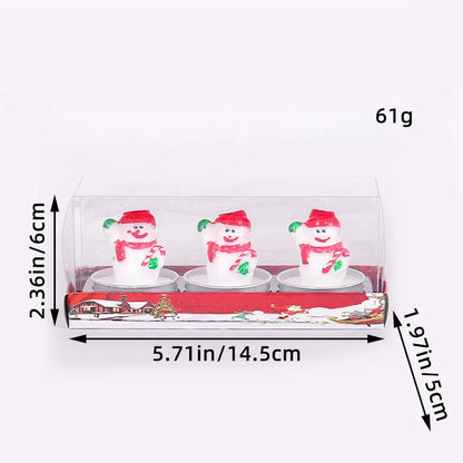 3pc/set Christmas Scented Candle Navidad New Year Gifts Old Man Tree Snowman Christmas Candle Decora for Christmas Dinner Candle