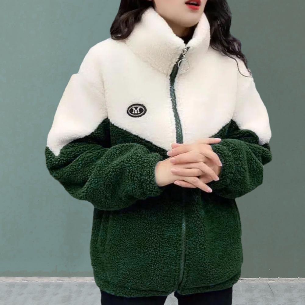 Shop Women's Fluffy Fleece Harajuku Jacket - Lightweight Warm Zipper Coat