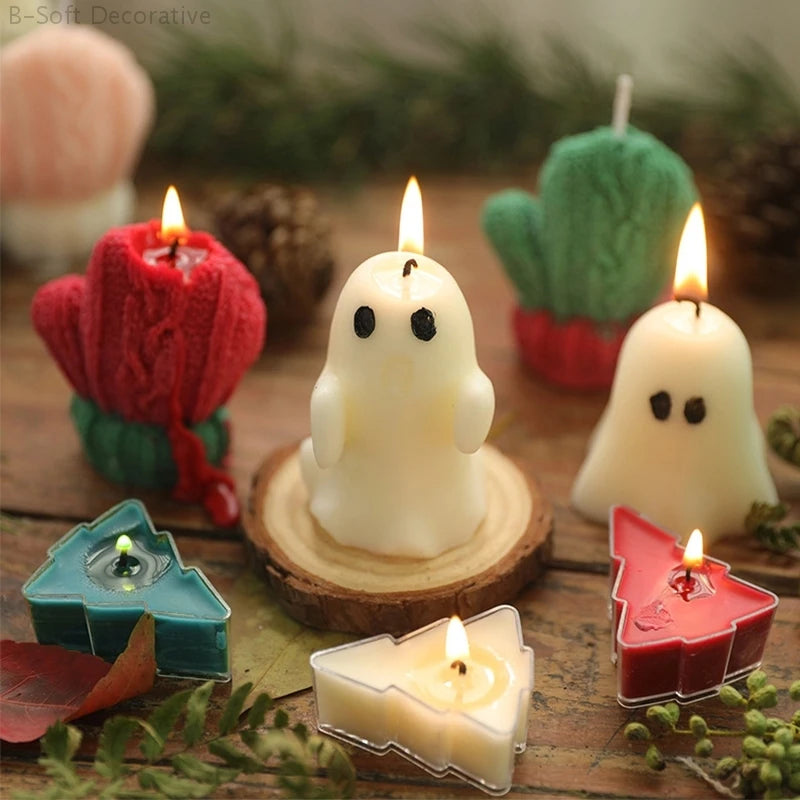 Christmas Tree Shape Candle Xmas Scented Candles Decorative Atmosphere Candle Christmas Party Supplies 2025 New Year Gifts