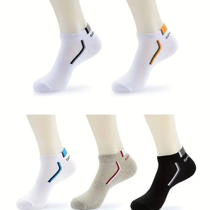 Shop Men's Ankle Socks - 5 Pairs of Sweat-Wicking Comfort