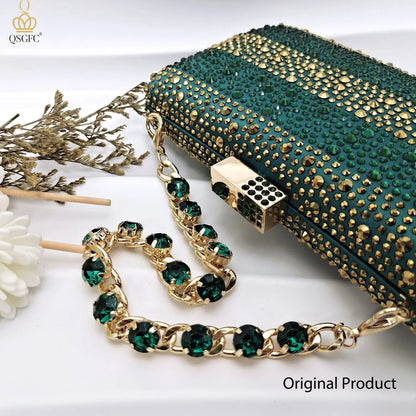 Stylish Ladies' Green Heel & Purse Set