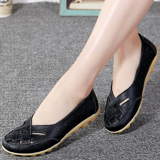 Breathable Leather Flat Shoes