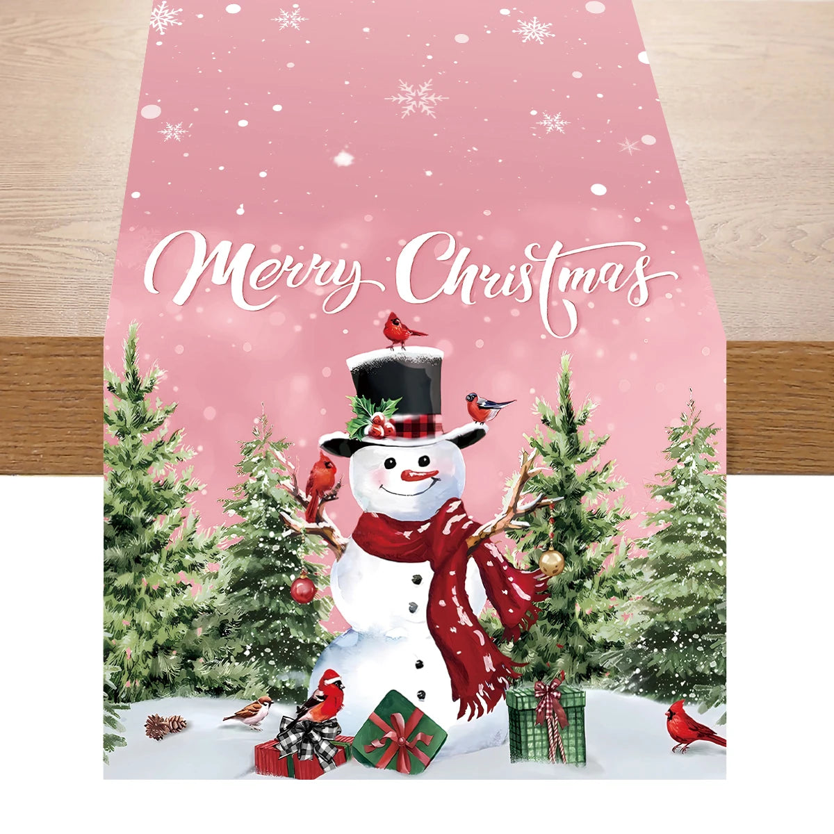 Christmas Table Runner Merry Christmas Decoration for Home Xmas Decor 2024 Navidad Notal Noel Xmas Ornament Happy New Year 2025