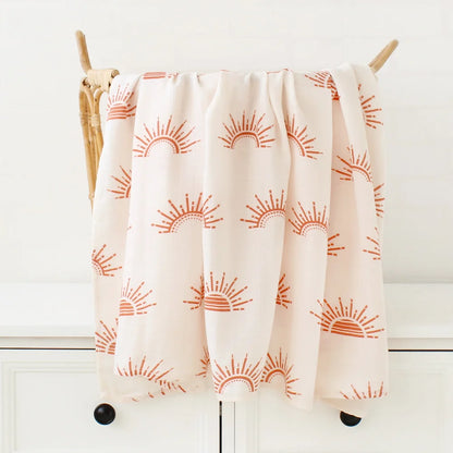 Bamboo Swaddle Blanket Baby Blankets Newborn Muslin Blanket Organic Cotton Soft New Born Wrap 5 Petal Flower for Spring