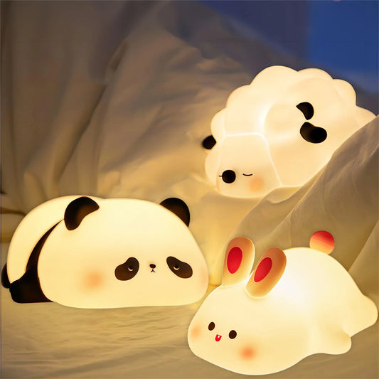 Shop Adorable USB Rechargeable Silicone Night Lights - Sheep, Panda, Rabbit